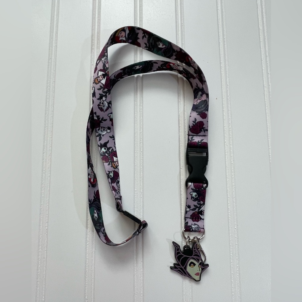 Disney Villians Purple Character Lanyard with Maleficent Charm